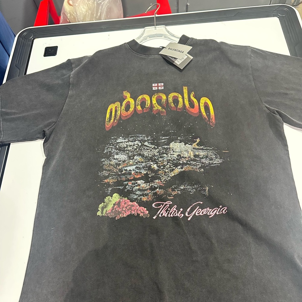 Black Balenciaga Graphic T-Shirt for Men
